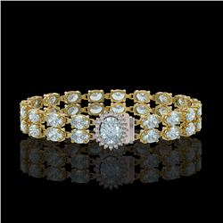 29.32 ctw Sky Topaz & Diamond Bracelet 14K Yellow Gold - REF-218R2K