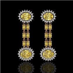 8.35 ctw Citrine & Diamond Earrings 14K Rose Gold - REF-144M2G