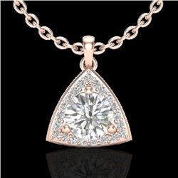 1.50 ctw Micro Pave VS/SI Diamond Certified Necklace 14k Rose Gold - REF-381G4W