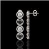Image 2 : 5.58 ctw Black & Diamond Micro Pave Earrings 18K White Gold - REF-436A2N