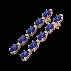 15.47 ctw Tanzanite & VS/SI Certified Diamond Earrings 10k Rose Gold - REF-227A3N