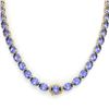 Image 2 : 80 ctw Tanzanite & VS/SI Diamond Micro Necklace 14k Yellow Gold - REF-890F9M