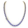 Image 3 : 80 ctw Tanzanite & VS/SI Diamond Micro Necklace 14k Yellow Gold - REF-890F9M