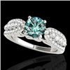 Image 1 : 2 ctw SI Certified Fancy Blue Diamond Solitaire Ring 10k White Gold - REF-190X9A