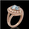Image 2 : 3.82 ctw Certified Aquamarine & Diamond Victorian Ring 14K Rose Gold - REF-168X8A