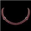 Image 1 : 43.97 ctw Ruby & Diamond Necklace 14K Rose Gold - REF-527F3M