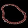 Image 2 : 43.97 ctw Ruby & Diamond Necklace 14K Rose Gold - REF-527F3M
