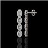 Image 2 : 3.84 ctw Oval Cut Diamond Micro Pave Earrings 18K White Gold - REF-334M6G