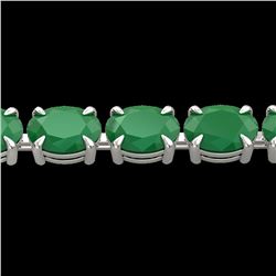 29 ctw Emerald Eternity Designer Bracelet 14k White Gold - REF-180A2N