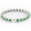 Image 3 : 29 ctw Emerald Eternity Designer Bracelet 14k White Gold - REF-180A2N
