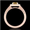 Image 3 : 1.1 ctw Intense Fancy Yellow Diamond Art Deco Ring 18k Rose Gold - REF-169A3N