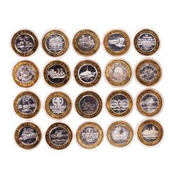 Mixed Lot of (20) .999 Silver Casino $10 Limited Edition Gaming Tokens
