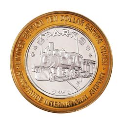 .999 Silver Reno Tahoe International Airport $10 Casino Limited Edition Gaming Token