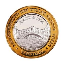 .999 Silver The Venetian Las Vegas Nevada $10 Casino Limited Edition Gaming Token