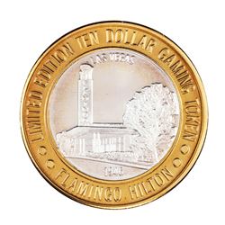 .999 Silver Flamingo Hilton Las Vegas, Nevada $10 Casino Limited Edition Gaming Token