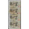 Image 1 : Uncut Sheet of (4) State of Louisiana Baby Bond Obsolete Notes