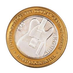 .999 Silver Hard Rock Hotel Las Vegas, Nevada $10 Casino Limited Edition Gaming Token
