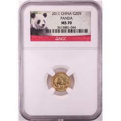 2011 China 20 Yuan Panda Gold Coin NGC MS70