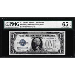 1928B $1 Funnyback Silver Certificate Note Fr.1602 PMG Gem Uncirculated 65EPQ