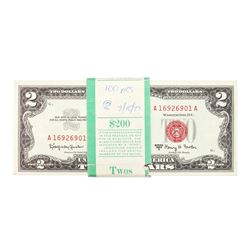 Pack of (100) Consecutive 1963A $2 Legal Tender Notes