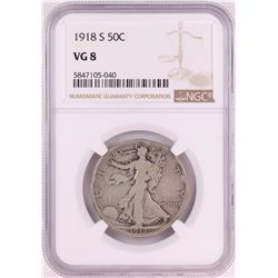 1918-S Walking Liberty Half Dollar Coin NGC VG8