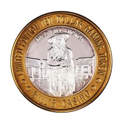 .999 Silver Bill's Casino Lake Tahoe, Nevada $10 Casino Gaming Token Limited Edition