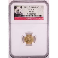 2011 China 20 Yuan Panda Gold Coin NGC MS69