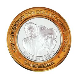 .999 Silver Sam's Town Las Vegas Nevada $10 Casino Limited Edition Gaming Token