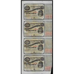 Uncut Sheet of (4) State of Louisiana Baby Bond Obsolete Notes