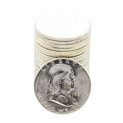 Roll of (20) Brilliant Uncirculated 1961 Franklin Half Dollar Coins