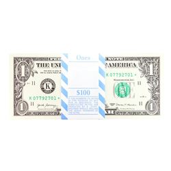 Pack of (100) Consecutive 2017 $1 Federal Reserve STAR Notes Dallas