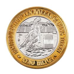 .999 Silver Hilton Reno, Nevada $10 Casino Limited Edition Gaming Token