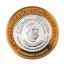 .999 Silver Barbary Coast Las Vegas, Nevada $10 Casino Limited Edition Gaming Token
