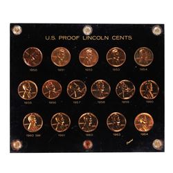 Set of 1950-1964 Gem Proof Lincoln Memorial Wheat Cent Coins