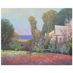 Ming Feng "Cherry Blossoms" Original Oil On Canvas