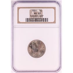 1901 Liberty V Nickel Coin NGC MS65