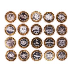 Mixed Lot of (20) .999 Silver Casino $10 Limited Edition Gaming Tokens