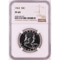1963 Proof Franklin Half Dollar Coin NGC PF69