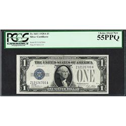 1928A $1 Funnyback Silver Certificate Note Fr.1601 PCGS Choice About New 55PPQ