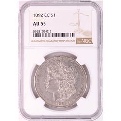 1892-CC $1 Morgan Silver Dollar Coin NGC AU55