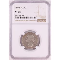 1932-S Washington Quarter Coin NGC VF35