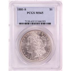 1881-S $1 Morgan Silver Dollar Coin PCGS MS65
