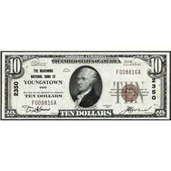 1929 $10 Mahoning NB of Youngstown, OH CH# 2350 National Currency Note