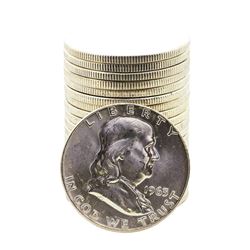Roll of (20) Brilliant Uncirculated 1963-D Franklin Half Dollar Coins