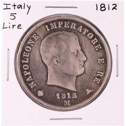 1812-M Italy 5 Lire Silver Coin