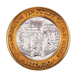 .999 Silver Bellagio Hotel Las Vegas, NV $10 Casino Limited Edition Gaming Token