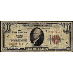 1929 $10 Federal Reserve Bank Note Chicago