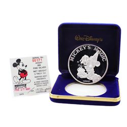 Rarities Mint 1987 First Edition Mickey's Magic Good Luck 5oz Silver Round w/ COA