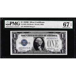 1928B $1 Funnyback Silver Certificate Note Fr.1602 PMG Superb Gem Uncirculated 67EPQ