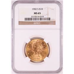 1902-S $10 Liberty Head Eagle Gold Coin NGC MS65